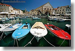 boats, croatia, europe, harbor, horizontal, hvar, towns, photograph