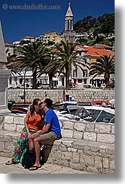 couples, croatia, europe, hvar, kissing, people, vertical, photograph