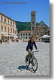bicycles, croatia, europe, hvar, people, vertical, womens, photograph