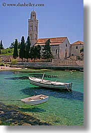 boats, croatia, europe, franciscan, hvar, monastery, monestaries, scenics, vertical, water, photograph