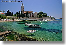 boats, croatia, europe, franciscan, horizontal, hvar, monastery, monestaries, scenics, water, photograph