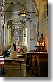 candles, churches, croatia, europe, korcula, nuns, vertical, photograph