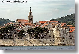 bell towers, cityscapes, croatia, europe, horizontal, korcula, towns, walls, photograph