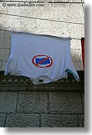 croatia, europe, korcula, laundry, shirts, vertical, photograph
