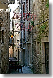cafes, croatia, europe, korcula, marco polo, narrow streets, vertical, photograph