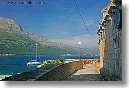 croatia, europe, horizontal, korcula, ocean, scenics, sidewalks, photograph
