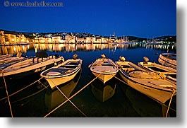 boats, croatia, europe, horizontal, long exposure, milna, nite, towns, water, photograph
