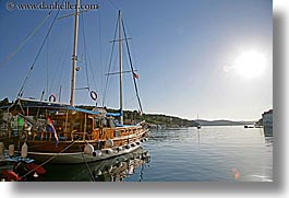 boats, croatia, europe, horizontal, milna, nostalgija, sun, water, photograph