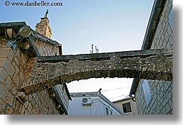 arches, archways, buildings, croatia, europe, high, horizontal, milna, photograph