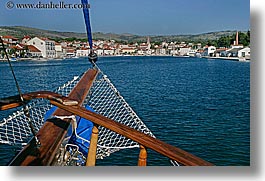 boats, croatia, europe, from, horizontal, milna, towns, views, water, photograph