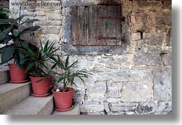 croatia, europe, horizontal, plants, potted, stairs, photograph
