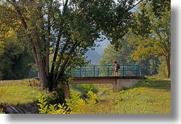 bridge, croatia, europe, hikers, hiking, horizontal, motovun, nature, people, plants, structures, trees, photograph