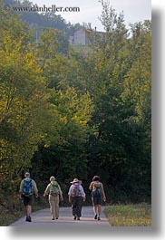 croatia, europe, hikers, hiking, motovun, nature, people, plants, trees, vertical, photograph