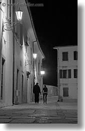 black and white, couples, croatia, europe, glow, hands, holding, lights, motovun, nite, vertical, photograph