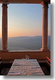 croatia, dining, europe, hills, landscapes, motovun, nature, scenics, sky, sun, sunrise, sunsets, tables, vertical, photograph