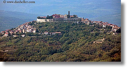 croatia, europe, hills, horizontal, motovun, panoramic, towns, photograph