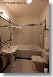 arbiana hotel, bathrooms, croatia, europe, rab, vertical, photograph