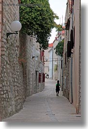 croatia, europe, musicians, narrow, narrow streets, rab, streets, vertical, walking, photograph