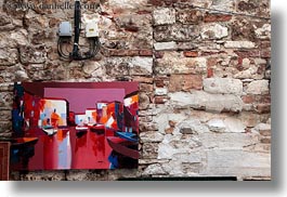 croatia, europe, horizontal, paintings, rovinj, walls, photograph