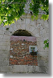 big, croatia, diocletians palace, europe, small, split, vertical, windows, photograph