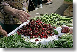 cherries, croatia, europe, grabbing, hands, horizontal, market, split, photograph