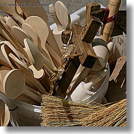 croatia, europe, jesus, market, split, spoons, square format, wooden, photograph