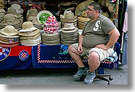 croatia, europe, hats, horizontal, men, salesman, split, photograph