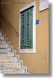 croatia, europe, green, split, stairs, vertical, windows, photograph