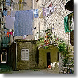 croatia, europe, hangings, laundry, split, square format, photograph