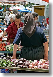 croatia, europe, split, vegetables, vendors, vertical, womens, photograph