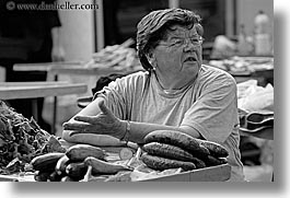 black and white, croatia, europe, horizontal, split, vegetables, vendors, womens, photograph
