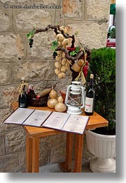 croatia, display, europe, menu, miscellaneous, restaurants, trogir, vertical, photograph