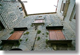 croatia, europe, horizontal, perspective, trogir, upview, windows, photograph