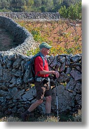 colors, croatia, europe, gary, gary lolly, hiking, men, people, red, senior citizen, stones, vertical, walls, wt group istria, photograph
