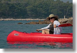 canoes, clothes, croatia, emotions, europe, happy, hats, horizontal, judy, people, red, senior citizen, smiles, straw hat, sunglasses, wt group istria, photograph
