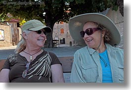 clothes, croatia, emotions, europe, happy, hats, horizontal, judy, laughing, lolly, people, senior citizen, smiles, straw hat, sunglasses, wt group istria, photograph