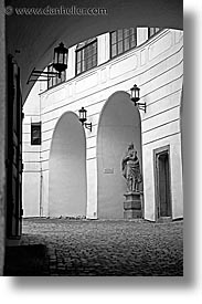 arches, cesky krumlov, czech republic, europe, krumlov, lamps, vertical, photograph