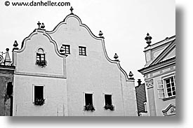 black and white, cesky krumlov, czech republic, europe, facades, horizontal, krumlov, photograph