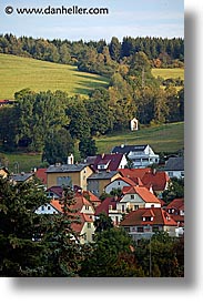 cesky krumlov, czech republic, europe, hills, towns, vertical, photograph