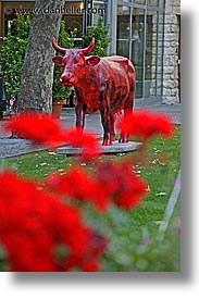 arts, cows, czech republic, europe, prague, red, vertical, photograph