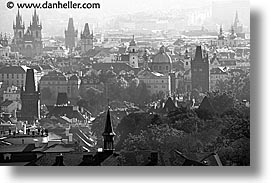 black and white, cityscapes, czech republic, europe, horizontal, prague, photograph