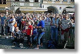 crowds, czech republic, europe, horizontal, looking, people, prague, photograph