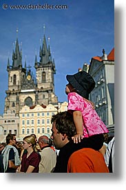 churches, czech republic, europe, girls, people, prague, tyn, vertical, photograph