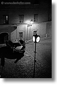 black and white, corner, czech republic, europe, nite, prague, slow exposure, streets, vertical, photograph