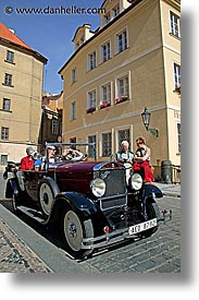cars, czech republic, europe, old, prague, streets, vertical, photograph