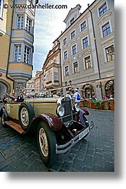 cars, czech republic, europe, old, prague, streets, vertical, photograph