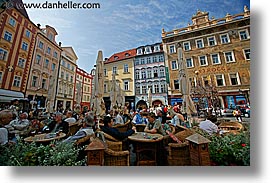 cafes, czech republic, europe, horizontal, prague, squares, streets, photograph