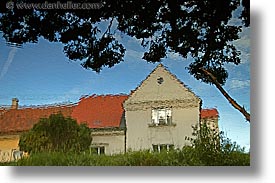 czech republic, europe, horizontal, houses, reflections, telc, photograph