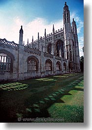 cambridge, england, english, europe, kings college, lawn, united kingdom, vertical, photograph