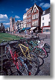 bicycles, cambridge, england, english, europe, streets, united kingdom, vertical, photograph